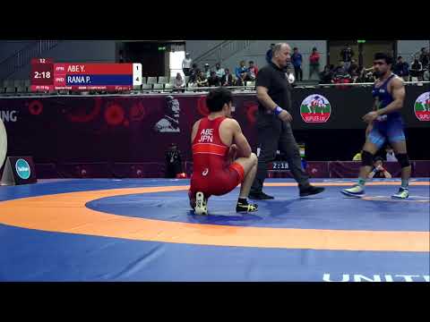 1/4 FS - 79 kg: Y. ABE (JPN) v. P. RANA (IND)