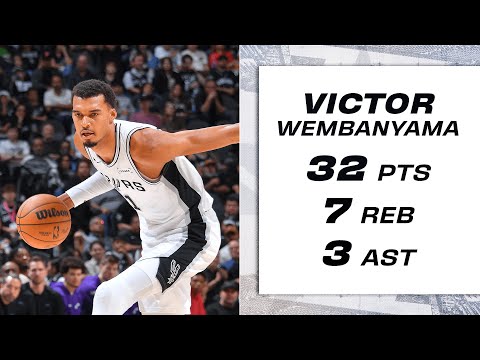 Victor Wembanyama 32 PTS, 7 REB, 3 AST Highlights vs Jazz
