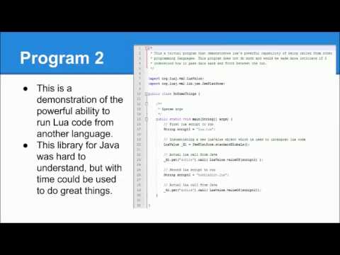 Programming Languages Presentation (Lua)