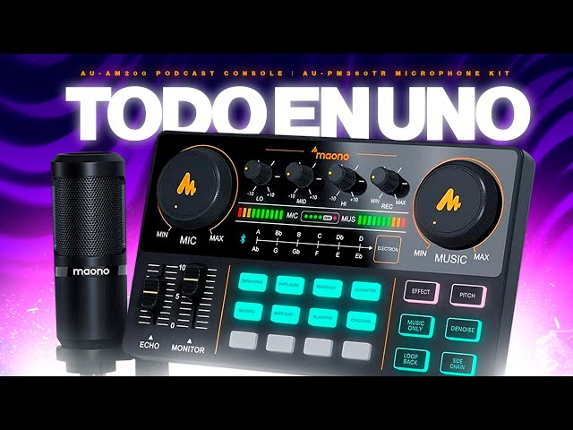 Vídeo relacionado con Mezclador de audio para podcast, consola de efectos de sonido, procesador de sonido de transmisión, mezclador de karaoke en para Youtueb Tiktek Twithc y Geming, interfaz de audio para creadores