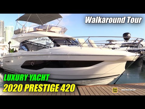 2020 Prestige 420 Motor Yacht - Walkaround Tour - 2020 Miami Yacht Show
