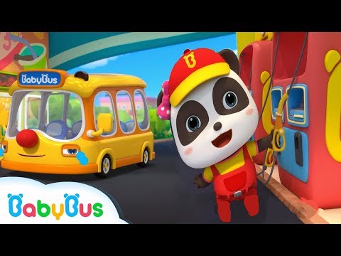 Baby Panda Gas Station Attendants | Little Bus is Hungry | Kids Role Play | BabyBus Baby Panda Gas Station Attendants | Little Bus is Hungry | Kids Role Play | BabyBus