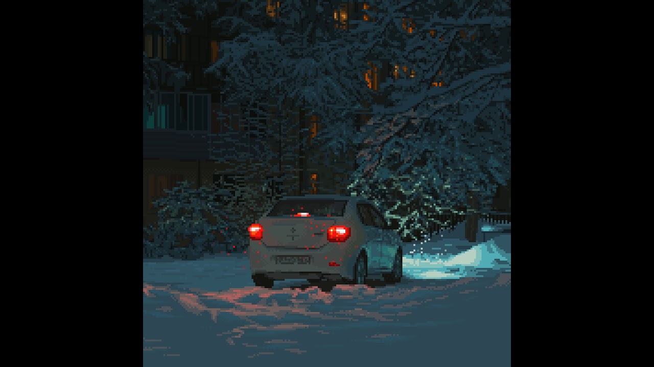 Car in a snowy yard