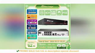 Techage 8CH H.265 4K/8MP/5MP POE NVR CCTV Security Surveillance System