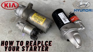 How To Replace Starter On 2007 - 2018 Hyundai 2.4L - Santa Fe Sport - Sonata -
