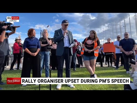 PM upsets organiser at rally against men’s violence in Canberra