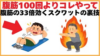 腹筋でお腹は凹みません。【腹筋100回よりコレやって。腹筋の33倍効くスクワットの裏技】