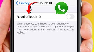 How to Disable Touch ID for WhatsApp in iPhone | How to Remove Touch ID for WhatsApp in iPhone
