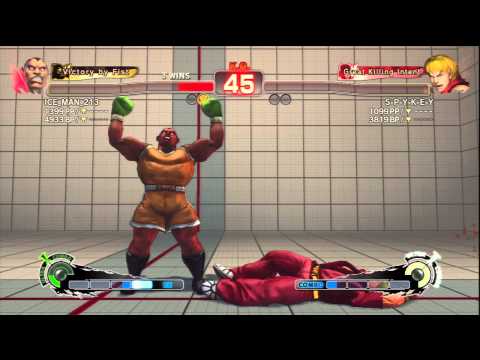 ICE_MAN_213 (Balrog) Vs S-P-Y-K-E-Y (Ken) SSF4 AE Endless Matches - PSN