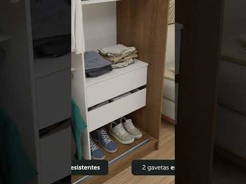 Guarda-Roupa Solteiro Madesa Tokio 2 Portas de Correr de Espelho 2