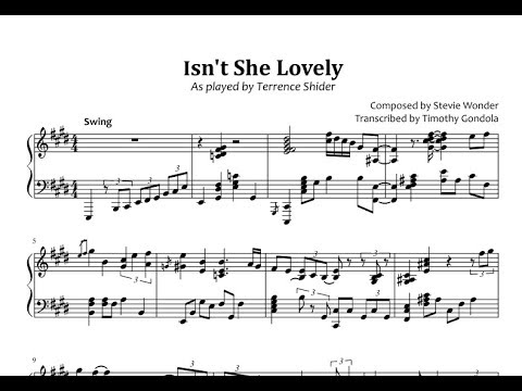 Isn't She Lovely- Piano Transcription (Terrence Shider)