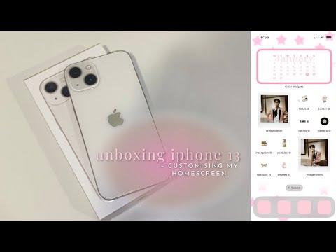 unboxing iPhone 13 (starlight) in 2023 | customising my home screen ⭐️✨