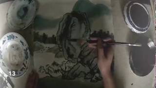 preview picture of video '中国山水画讲堂13 清代石涛山水小品临画 Writing Brush and Chinese Landscape Painting'