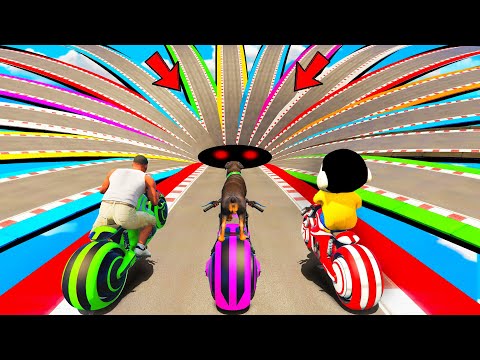 SHINCHAN AND FRANKLIN TRIED THE IMPOSSIBLE FLOWER ROAD PARKOUR CHALLENGE GTA 5