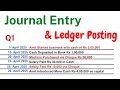 Journal Entry To Ledger Posting Practical Question Solved Step By Step