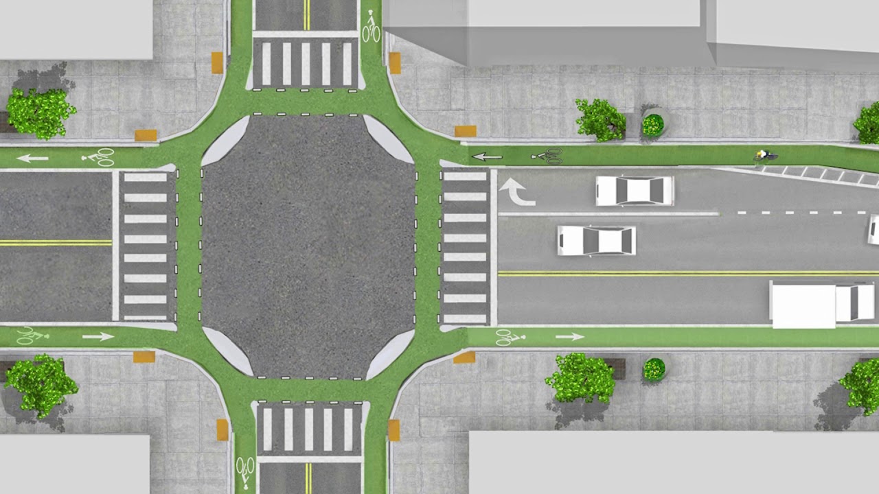 Dutch-style intersection design: bike-friendly