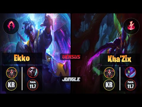 GrandMaster EKKO [Dark Harvest] (Jungle) VS  KHA'ZIX - Grandmaster KR Patch 11.7
