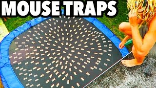 TRAMPOLINE VS MOUSE TRAPS!!!