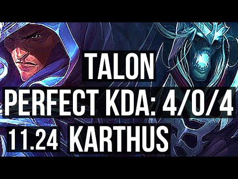 TALON vs KARTHUS (JNG) | 72% winrate, 4/0/4 | EUW Master | 11.24