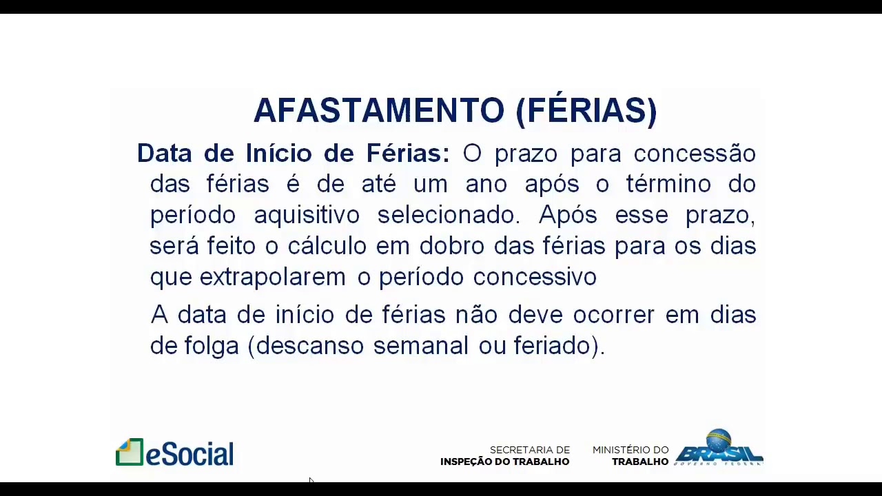 Vídeo 13 – Registro de Férias