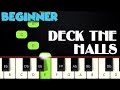 Deck The Halls BEGINNER PIANO TUTORIAL SHEET MUSIC By Betacustic