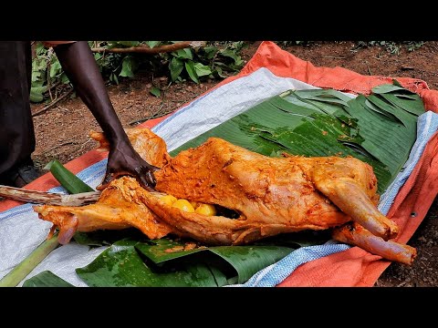 Roasted a Whole Goat for my Village People // Eating the African way