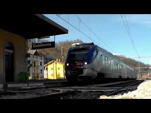 REGIONALE 22971 JAZZ ARRIVO E PARTENZA DA ROBILANTE. (CN) 24 - 1 - 2016