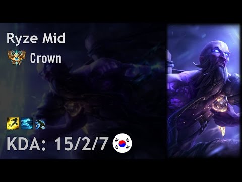 Ryze Mid vs Zed - Crown - KR Challenger Patch 7.4