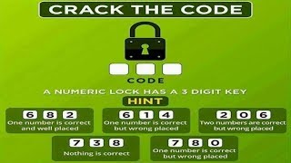 A Numeric Lock has a 3 Digit Key | Crack the Code