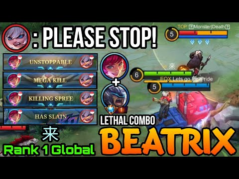 Lethal Combo! Top 1 Beatrix ft Supreme No.1 Johnson! - Top 1 Global Beatrix by 来 - Mobile Legends