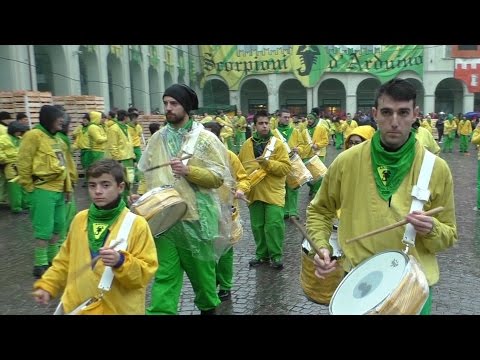I tamburi Scorpioni d'Arduino aranceri - Carnevale Ivrea 2016