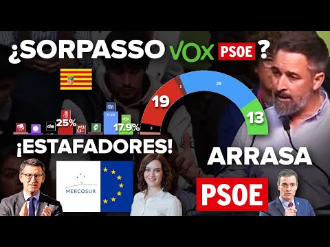 ¿SORPASSO de VOX al PSOE? ABASCAL ARRASA a SÁNCHEZ y LA ESTAFA de FEIJÓO y AYUSO con MERCOSUR!