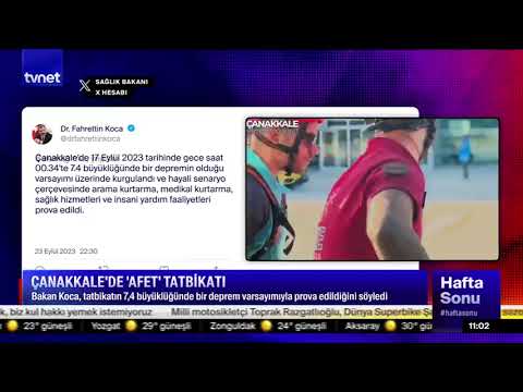 Sağlık Bakanı Koca'dan MED EU MODEX 2023 Tatbikatı'na İlişkin Paylaşım  TVNET/24.09.2023