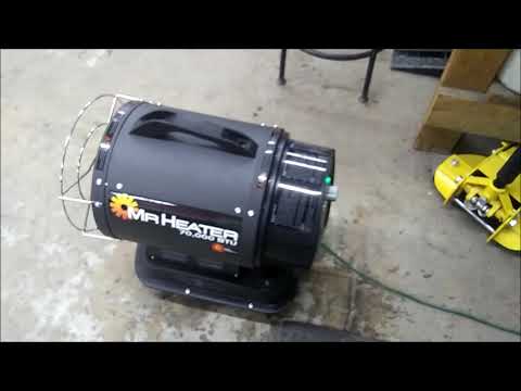 Forced air vs radiant kerosene shop heater ... WOW