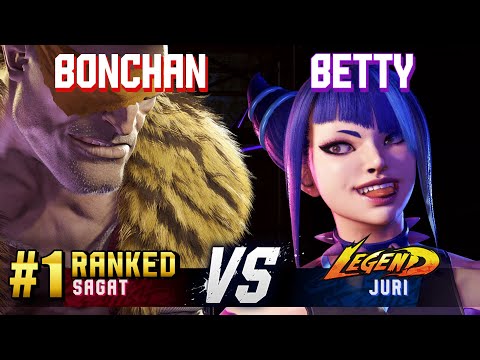SF6 ▰ BONCHAN (#1 Ranked Sagat) vs BETTY (Juri) ▰ High Level Gameplay