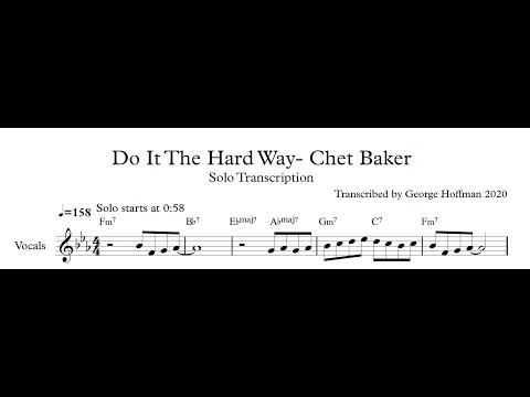 Do It The Hard Way- Chet Baker (Vocal Solo Transcription) with PDF sheet music