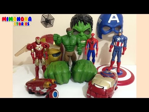 Juguetes de Super Heroes Hulk Capitan America Iron Man Spiderman - Mimonona Stories Video