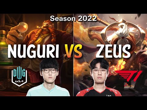 DK Nuguri vs T1 ZEUS - GRAGAS vs JAX Top - KR Ranked