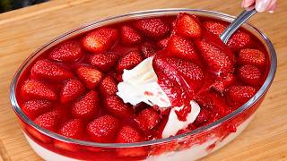Chega de gelatina simples, prepare essa sobremesa de morango cremosa que derrete na boca!