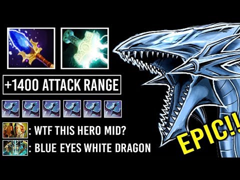 BLUE EYES WHITE DRAGON MID IS BACK! Crazy +1400 Attack Range Slow Burn Scepter + Scope 7.23 Dota 2