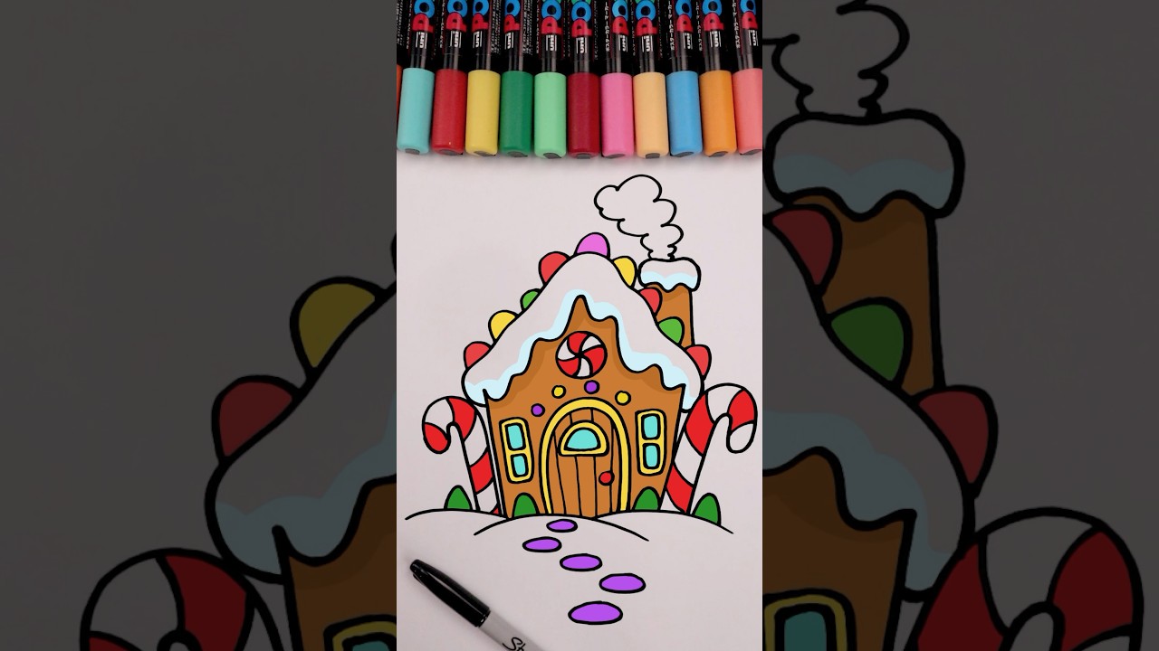 How To Draw a Gingerbread House
