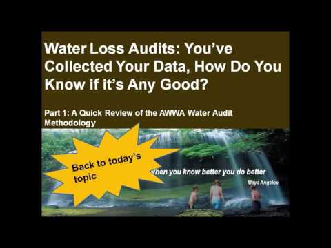 Water Loss Audits -You've Collected Your Data, How Do You Know If It's Any Good