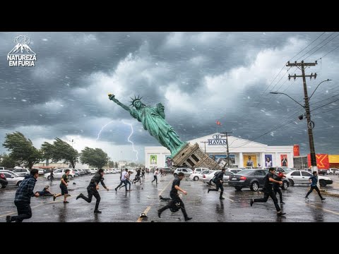 RS em ALERTA: Ventania EXTREMA derruba Estátua da Havan e espalha CAOS no estado