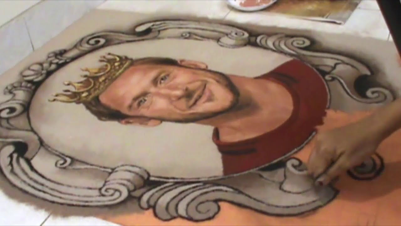 portrait rangoli of francesco totti by hemali vadalia