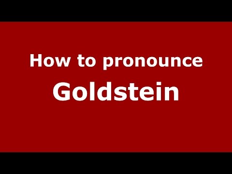 How to pronounce Goldstein