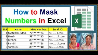 mask in excel || How to hide middle parts of phone numbers in Excel || How to Mask Numbers in Excel