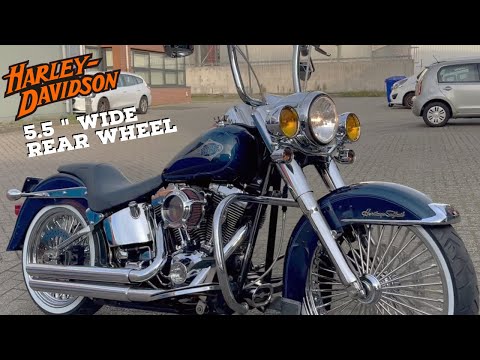 Harley Davidson Softail Heritage 21 inch Front Fat Spoke Wheel 18 Inch 5 5 Rear Fat Spoke Wheel