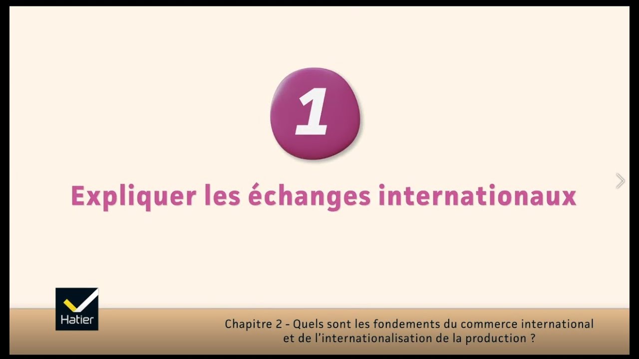 SES cours de Tle : expliquer les échanges internationaux