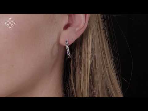 Stellato Sapphire 0.71ct And Diamond 9K White Gold Earrings - H4681Y