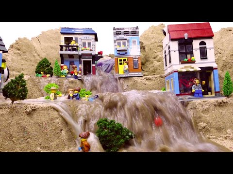 LEGO Dam Breach - New LEGO Town And Dam Failure